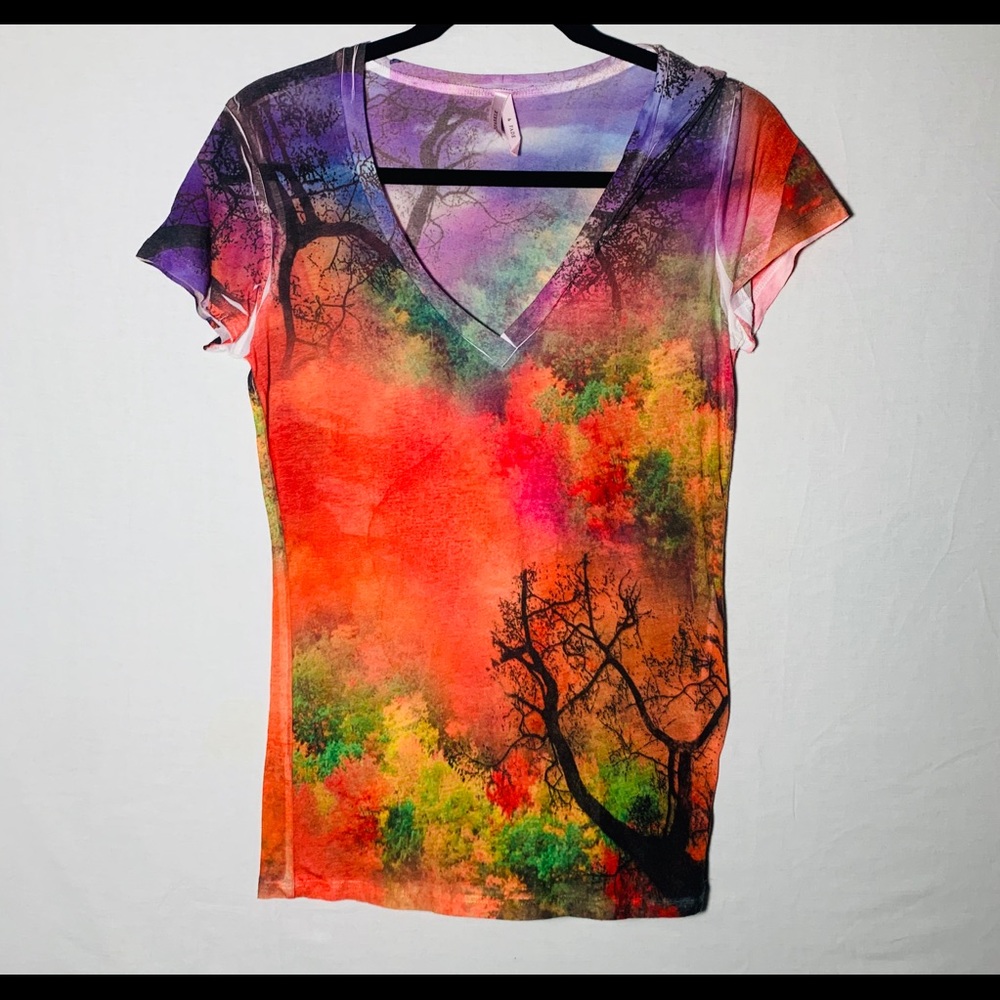 Sparkle And Fade Colorful Tree Colorful Top LG